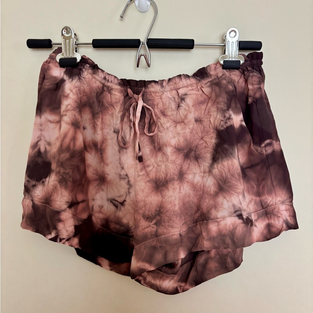 Amanda Uprichard Pink & Brown Tie-Dye Pajama Shorts sz S